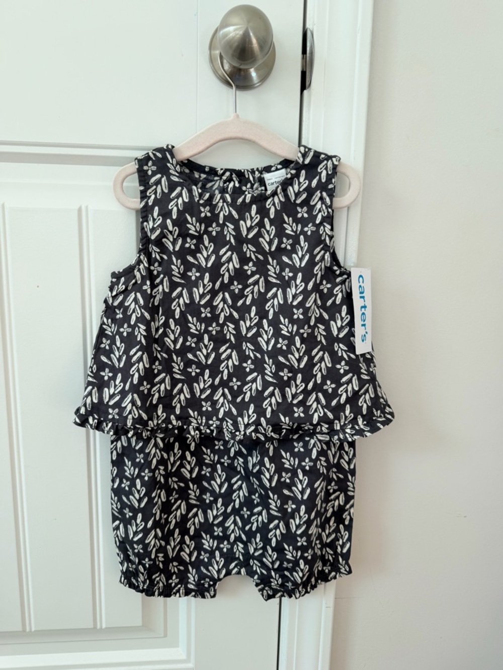 Carter's Black & White Floral Baby Romper